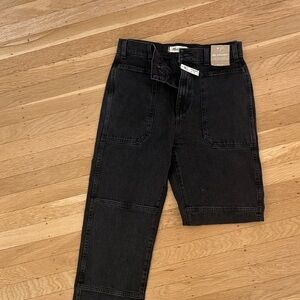 Madewell Washed Black Straight Jeans